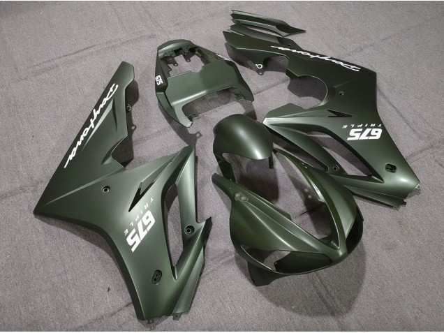 Matte Green White 09-12 Daytona 675 Fairings Matte Green White 09-12 Daytona 675 Fairings