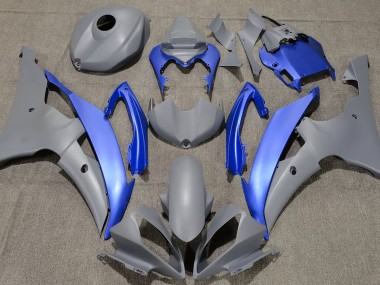 Matte Grey & Blue 08-16 R6 Fairings