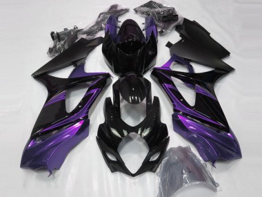 Mood Purple and Gloss Black 07-08 GSXR 1000 Fairings