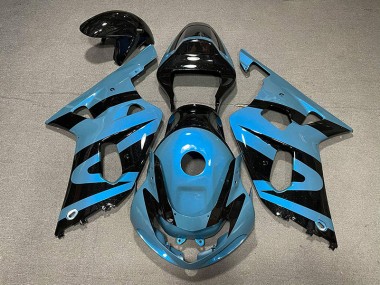 Pearl Light Blue and Black 01-03 GSXR 600-750 Fairings