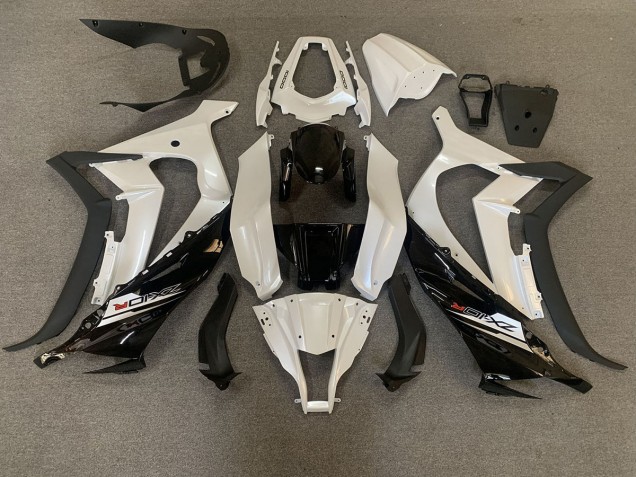 Pearl White & Black 11-15 ZX10R Fairings