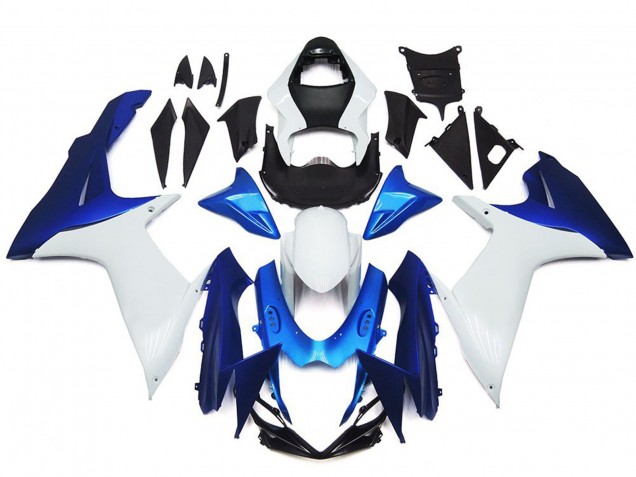 Plain White and Blue Style Kit 11-24 GSXR 600-750 Fairings Plain White and Blue Style Kit 11-24 GSXR 600-750 Fairings