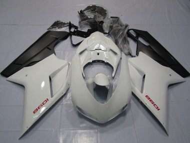 Red White and Matte Black 07-14 Ducati 848 1098 1198 Fairings
