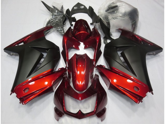 Red and Matte Black 08-12 Ninja 250 Fairings
