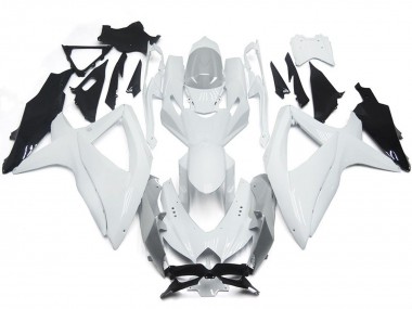 Shining Gloss White With Silver 08-10 GSXR 600-750 Fairings