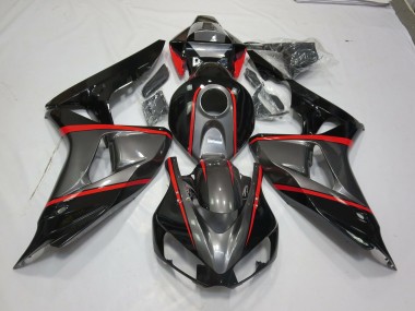 Silver Black Red Pin Stripe 06-07 CBR1000RR Fairings