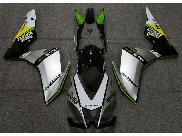 Silver Pirelli & Green 10-15 RSV4 1000 Fairings Silver Pirelli & Green 10-15 RSV4 1000 Fairings
