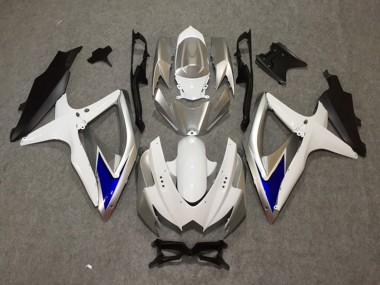 Silver White Blue 08-10 GSXR 600-750 Fairings