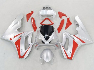 Silver and Red 06-08 Daytona 675 Fairings