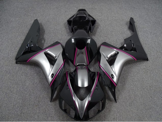Silver with Pink Pin Stripe 06-07 CBR1000RR Fairings Silver with Pink Pin Stripe 06-07 CBR1000RR Fairings