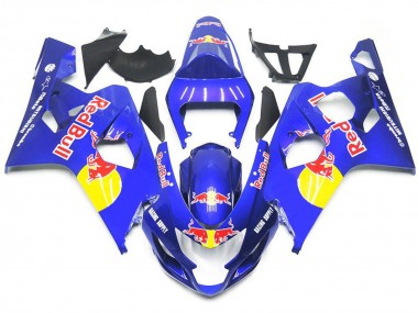 Vibrant Blue Red Bull Style 04-05 GSXR 600-750 Fairings