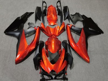 Vibrant Orange in Black 08-10 GSXR 600-750 Fairings