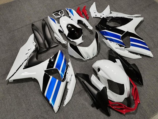 White Blue and Red Style 09-16 GSXR 1000 Fairings White Blue and Red Style 09-16 GSXR 1000 Fairings
