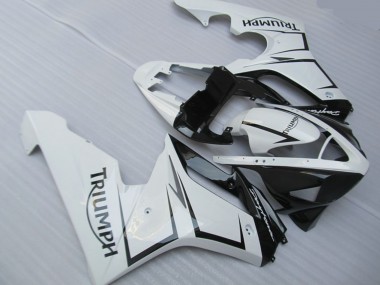 White Silver and Black 06-08 Daytona 675 Fairings